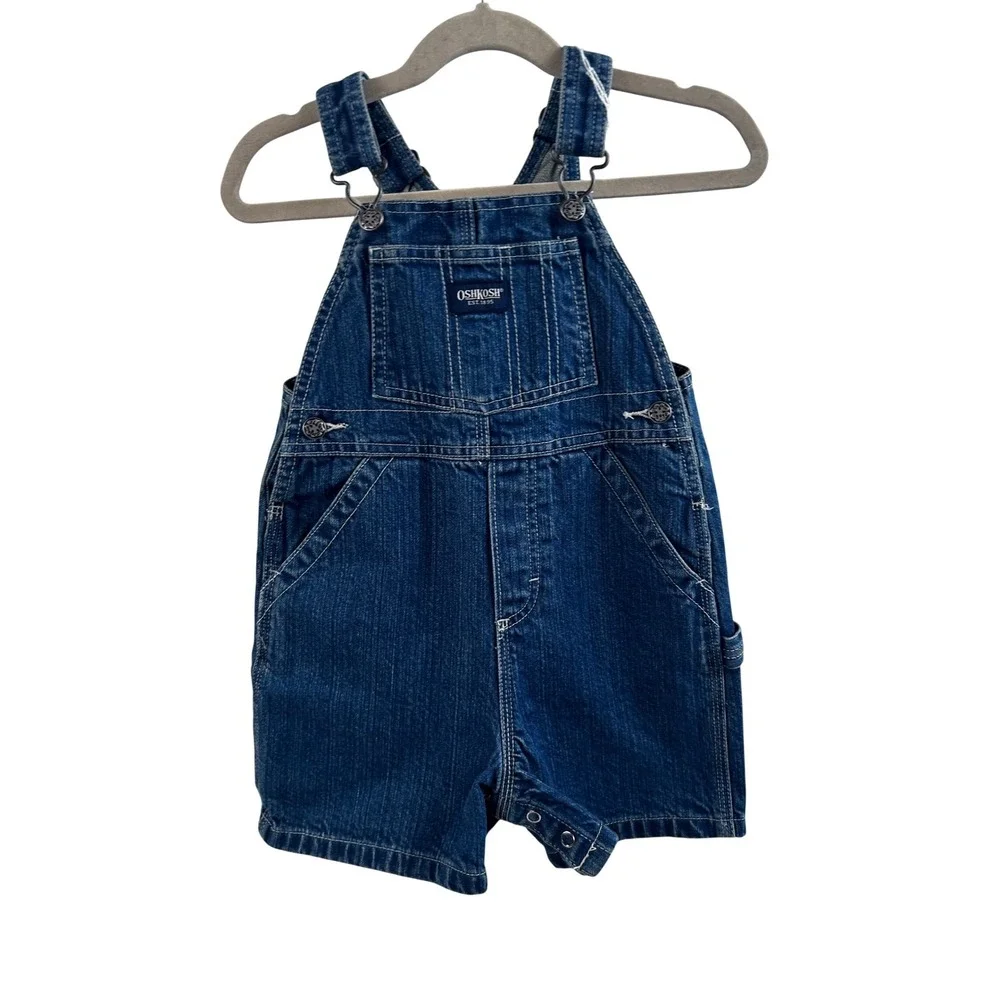 OshKosh B'gosh Denim Shortalls 24 Months Blue Carpenter Overalls Kids